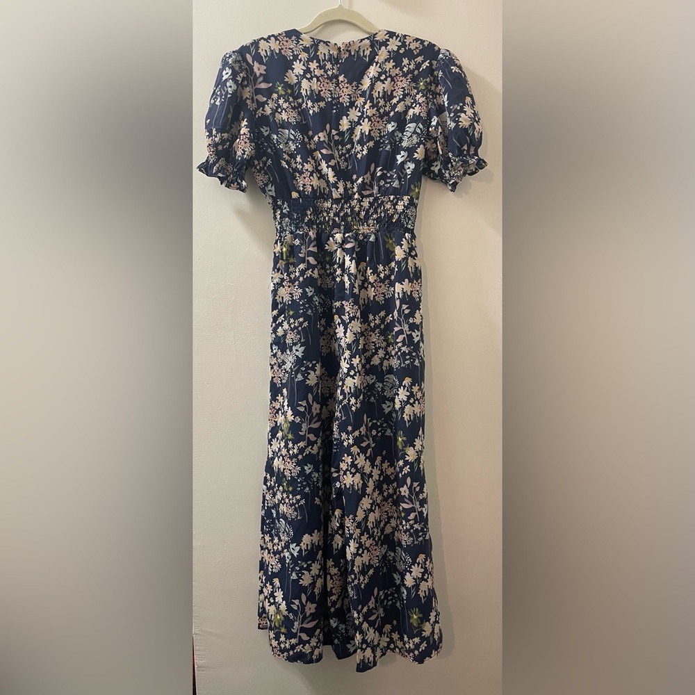 MODCLOTH x HUTCH NWOT Floral So‎ Exceptional Wide Leg Jumpsuit in Navy - Picture 6 of 8